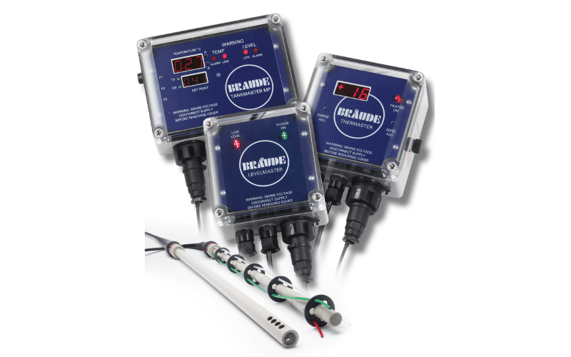 Controllers and probes against a blue background