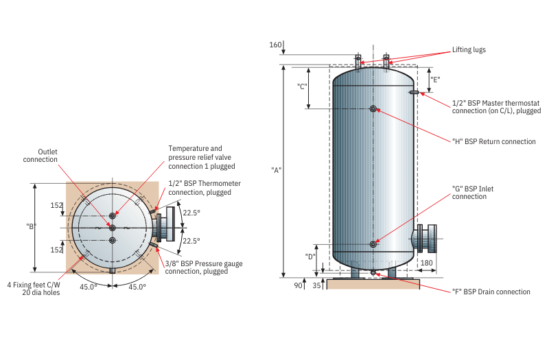 2000 Series Unvented Water Heater diagram